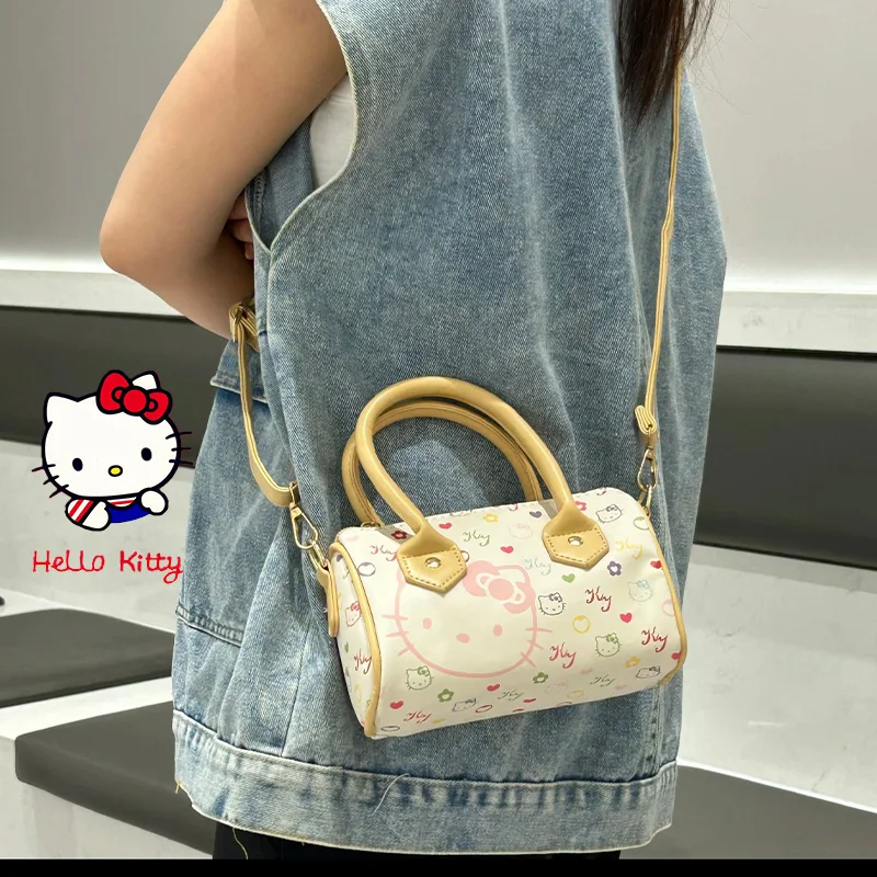 Sanrio Exquisite Hello Kitty Cartoon Mini Handbag Y2K New Vintage Cute Print Crossbody Bag Korean Versatile Fashion Wallet Gifts