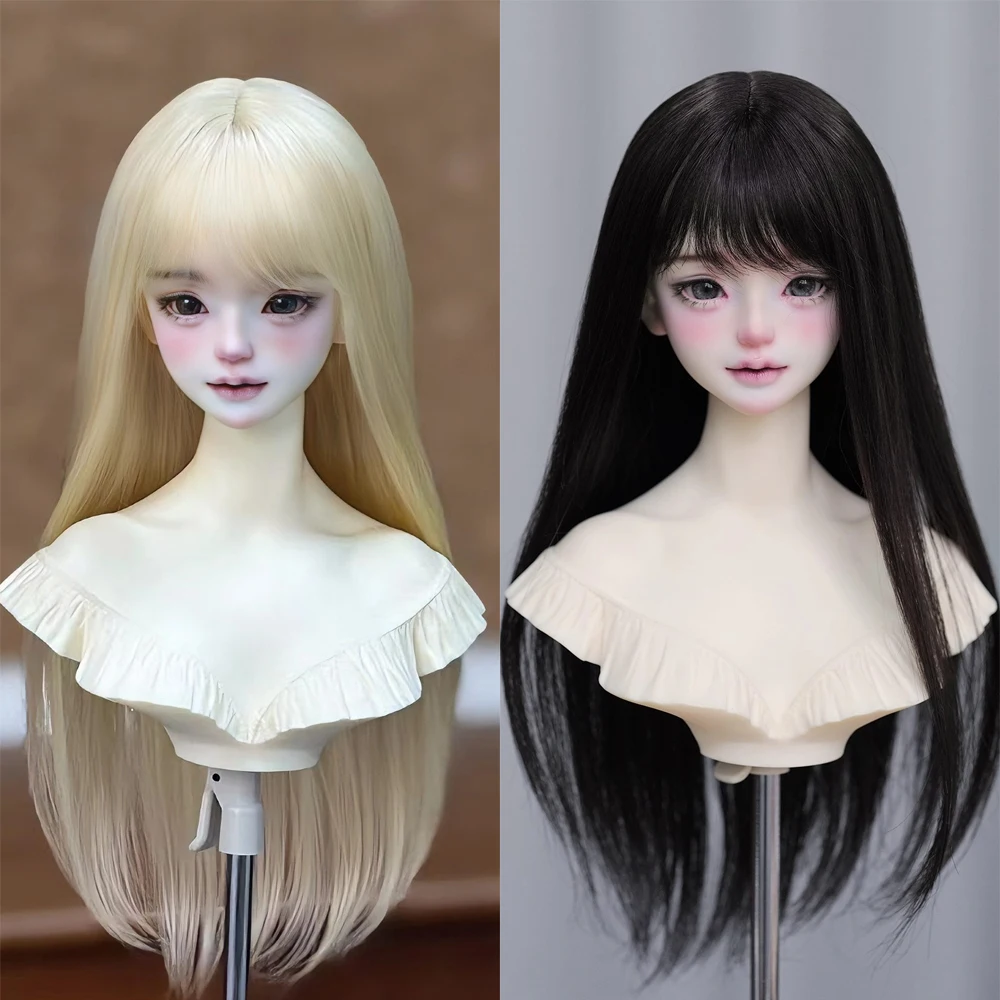 

Awen BJD Wig Black Gold Fashion Bangs Natural Long Straight Hair 1/6 BJD 1/4 BJD Hair for 30 40cm SD DD Doll Accessories