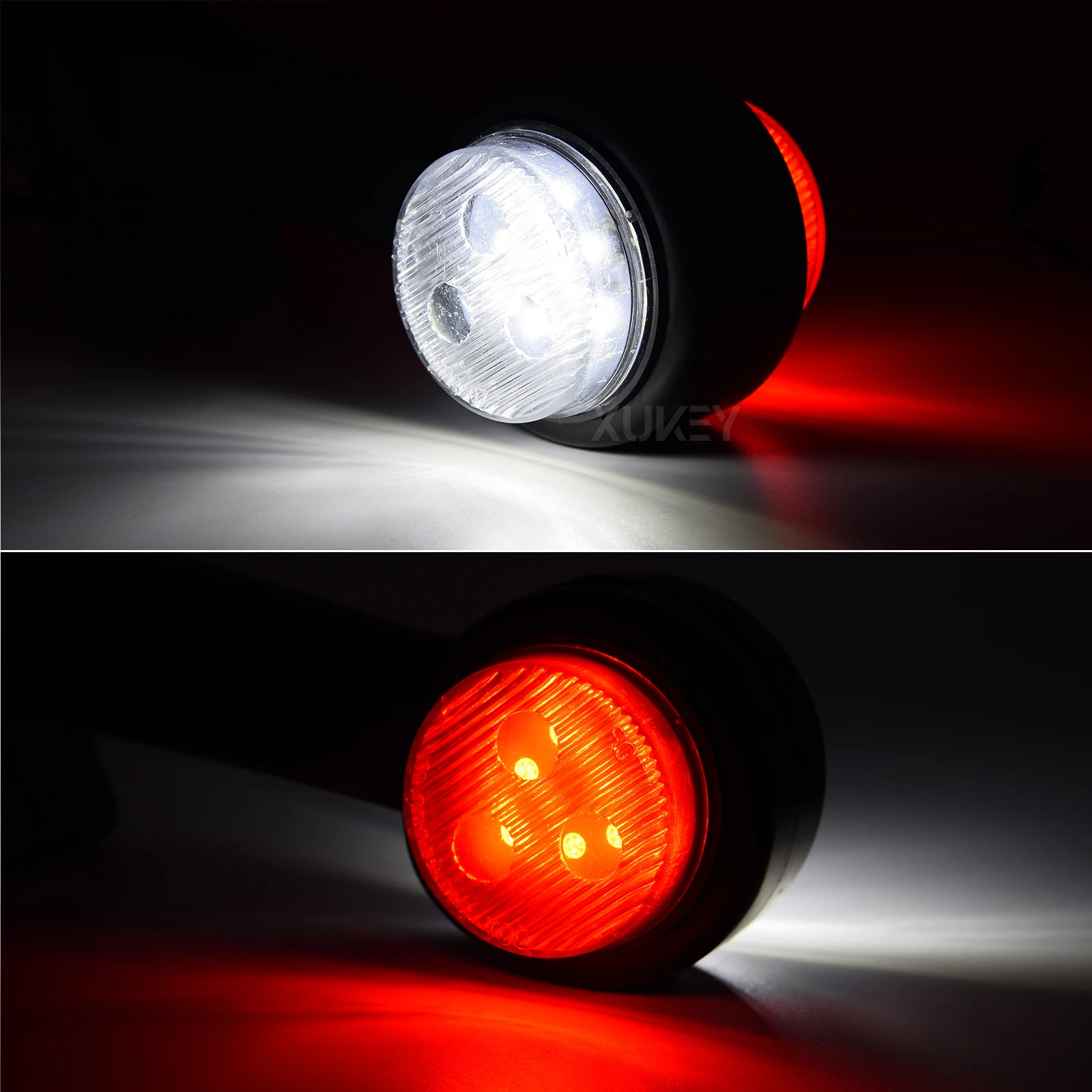 2X camión remolque LED codo goma luz de posición lateral blanco rojo contorno lámpara indicadora de liquidación para camión Van caravan Multi voltios