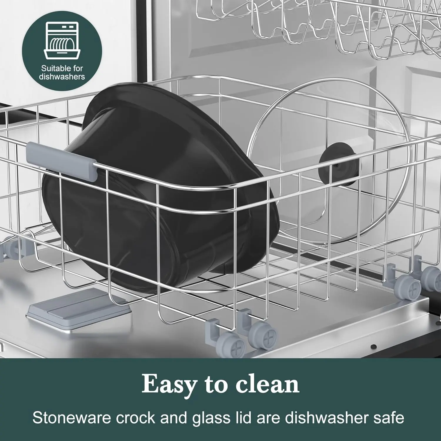 طباخ بطيء قابل للبرمجة سعة 7 لتر مع مؤقت للتدفئة - جهاز مطبخ صغير لتناول العشاء العائلي - يخدم 6 أشخاص أكثر من ذلك - مجموعة حرارية