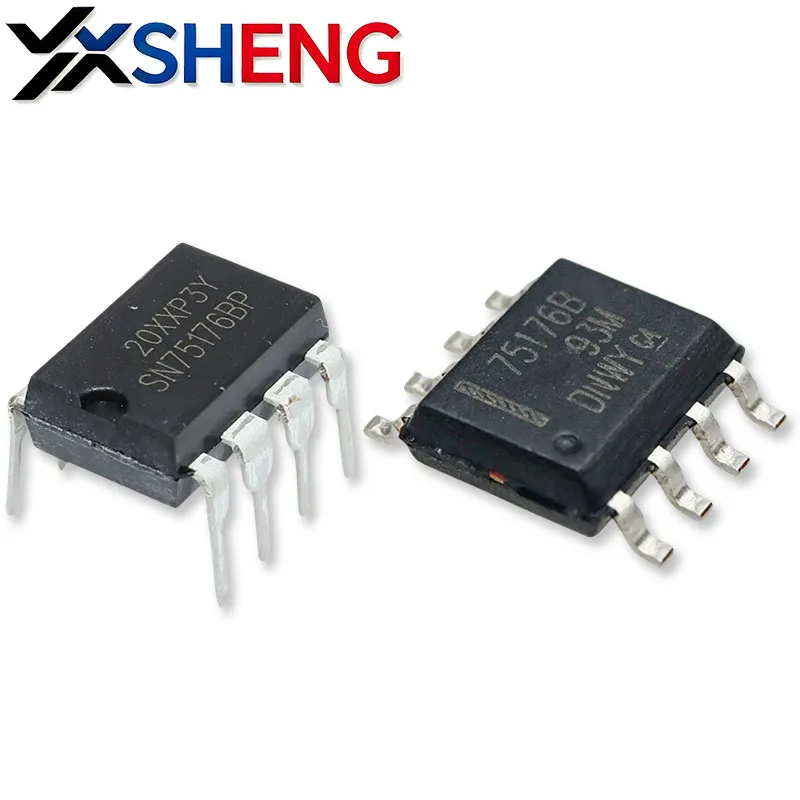 20PCS SN75176B SN75176 SOP-8 DIP-8 Drive/Receiver, SN75176BP IC Suitable For Industrial And Communication Fields