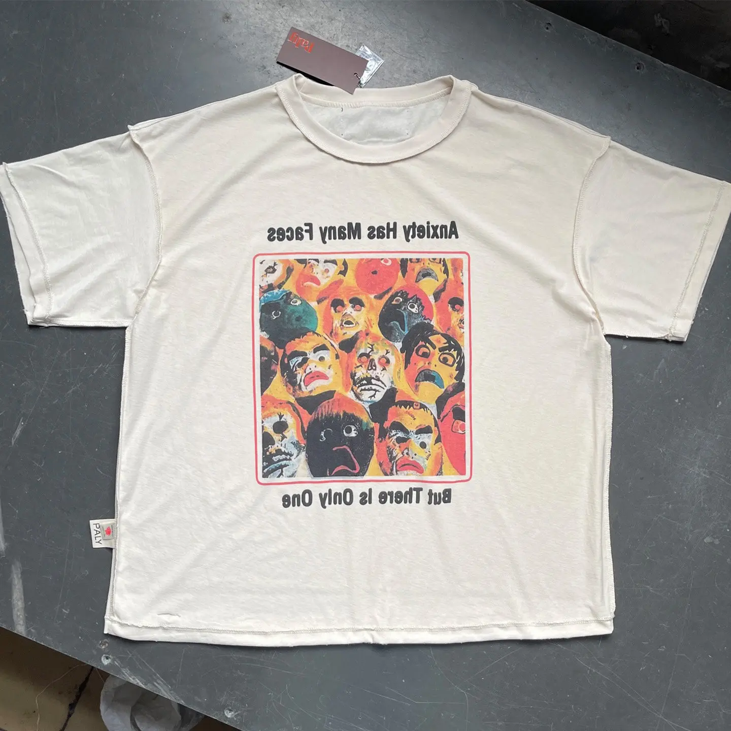 Paly Hollywood 26SS Anxiety has many faces and wears a short-sleeved T-shirt on both sides