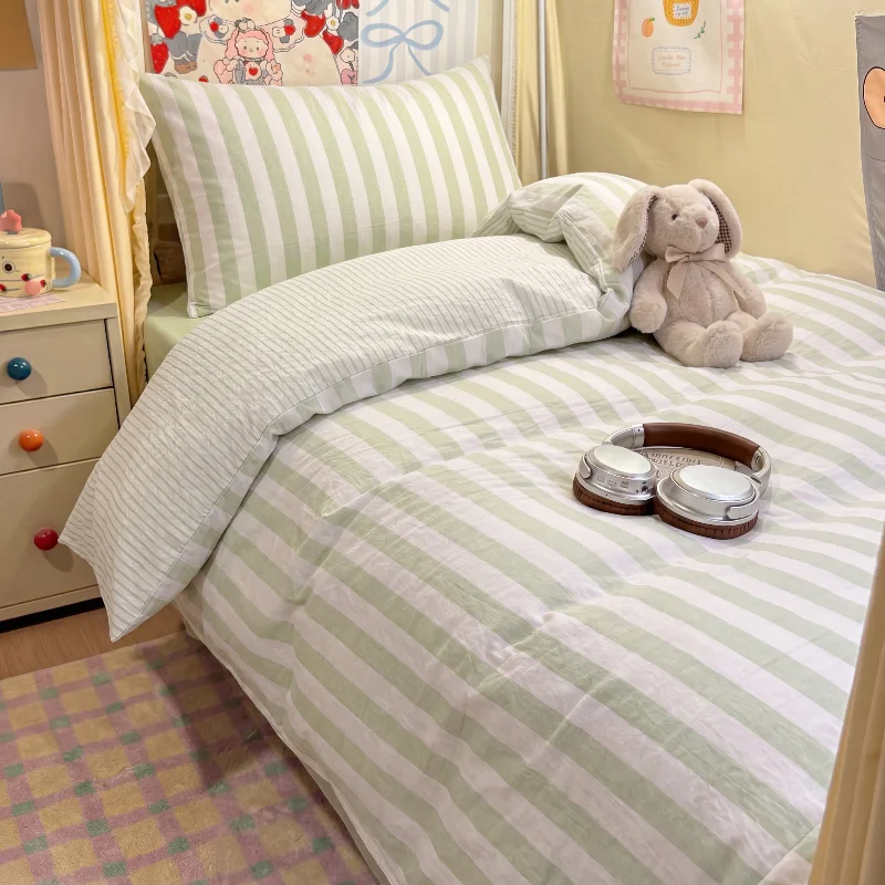 1pc Quilt Cover Single Size Stripe Printed housse de couette Full Size Queen Size Duvet Cover cobre leito casal(no pillowcase)