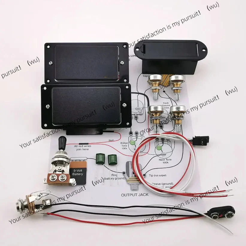 

Активные звукосниматели для электрогитары Хамбакер с источником питания на батарейках 9 В для повышенного качества звука