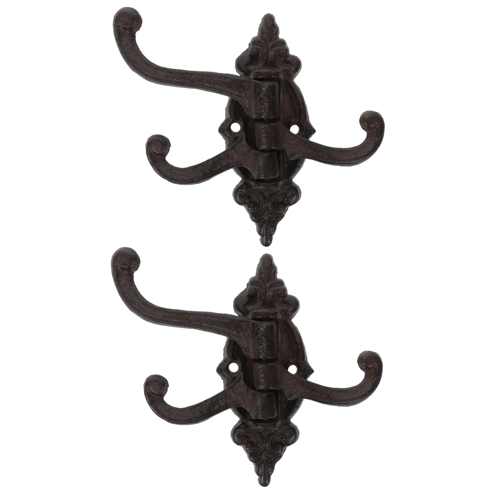 

2pcs Wall Iron Coat Hooks Decorative Vintage Storage Bedroom Decorative Coat Hook Bathroom Thickened Long Great Capacity