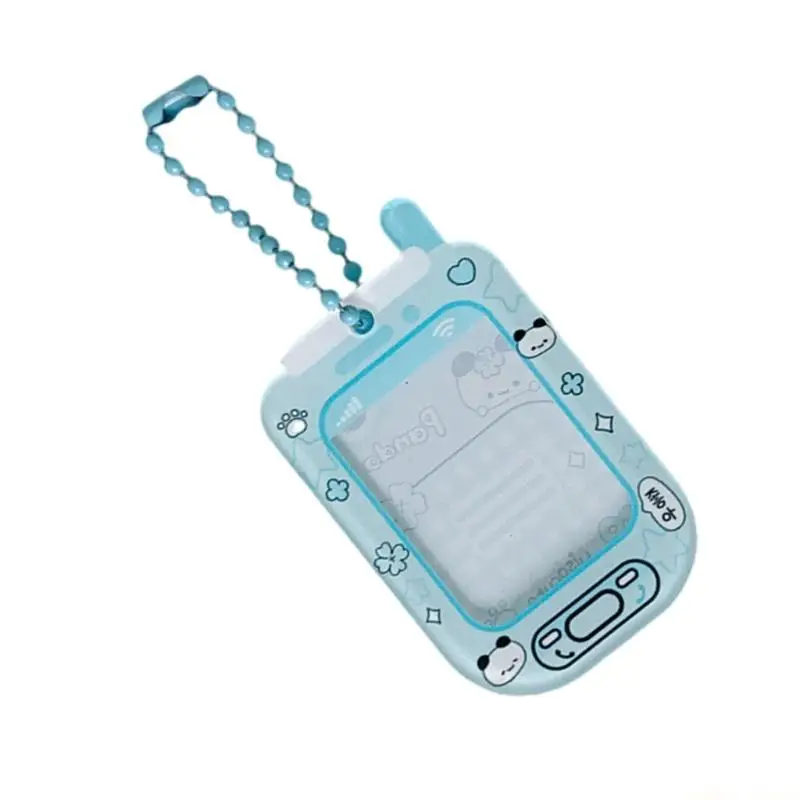 31BF Miniature Keychain Card Holder Sturdy Plastic Cartoon Pocket Card For Everyday Carry And Travel