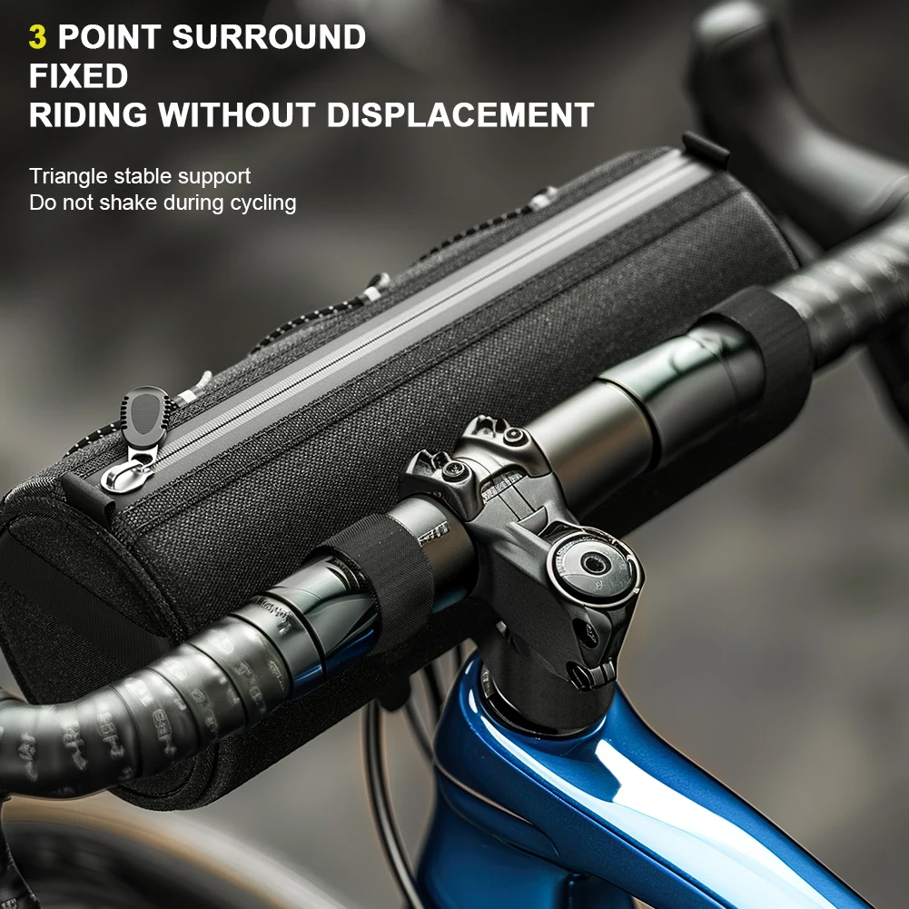 2.2L إطار دراجة حقيبة بسلال متعددة جيوب دراجة هوائية جبلية حقيبة أمامية متعددة الوظائف حقيبة كتف محمولة لركوب الدراجات في الهواء الطلق #5