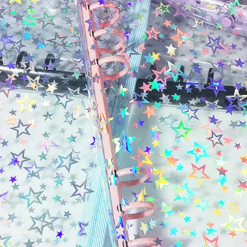 A5/A6/A7 Star Zipper Binder Collect Book Refill Organizer DIY Journal Dairy Transparent Kpop Idol Photo Album Stationery