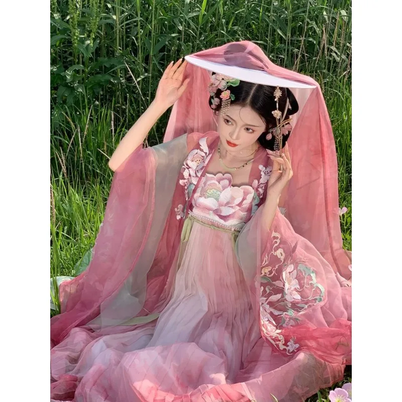 

Tang-made crocodile skirt big-sleeved shirt embroidered super fairy student ancient clothing