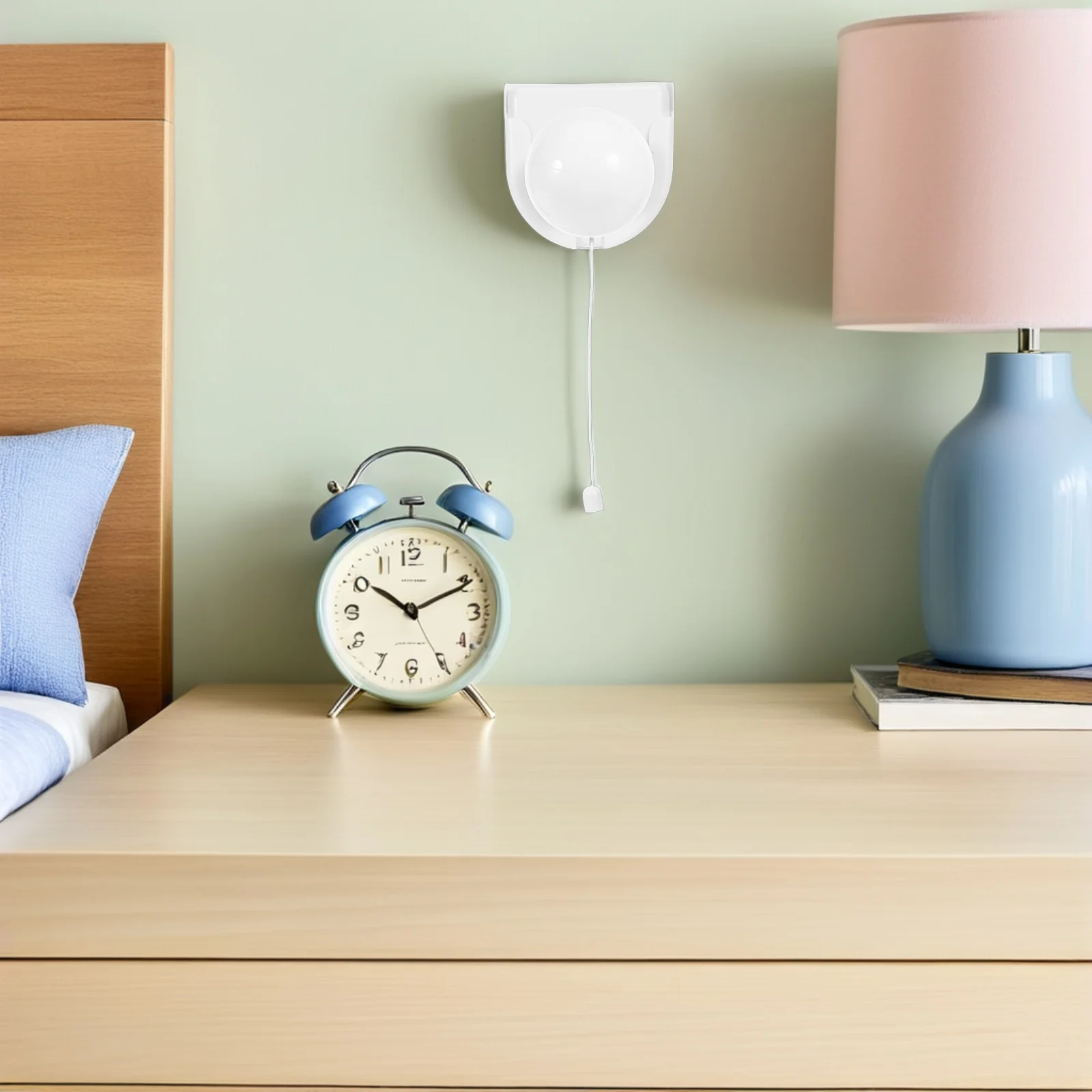 2 قطعة سحب الحبل اللاسلكي مصباح ليد مصباح الليل المحمولة لغرفة النوم السرير خزانة خزانة الطوارئ سحب سلسلة مقبس الإضاءة #2