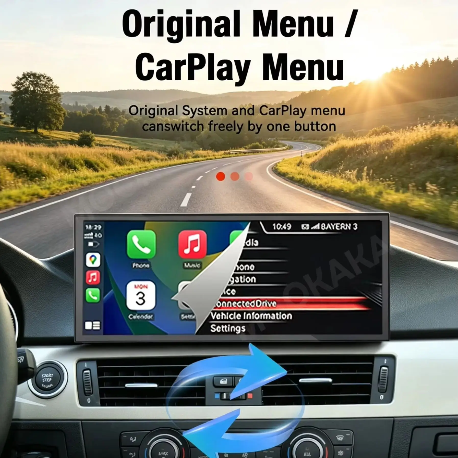 12.3 Inch Car Radio Stereo For BMW 3 Series E90 E91 E92 2009‑2012 CIC Multimedia Player GPS Wireless CarPlay Head Unit DSP Linux