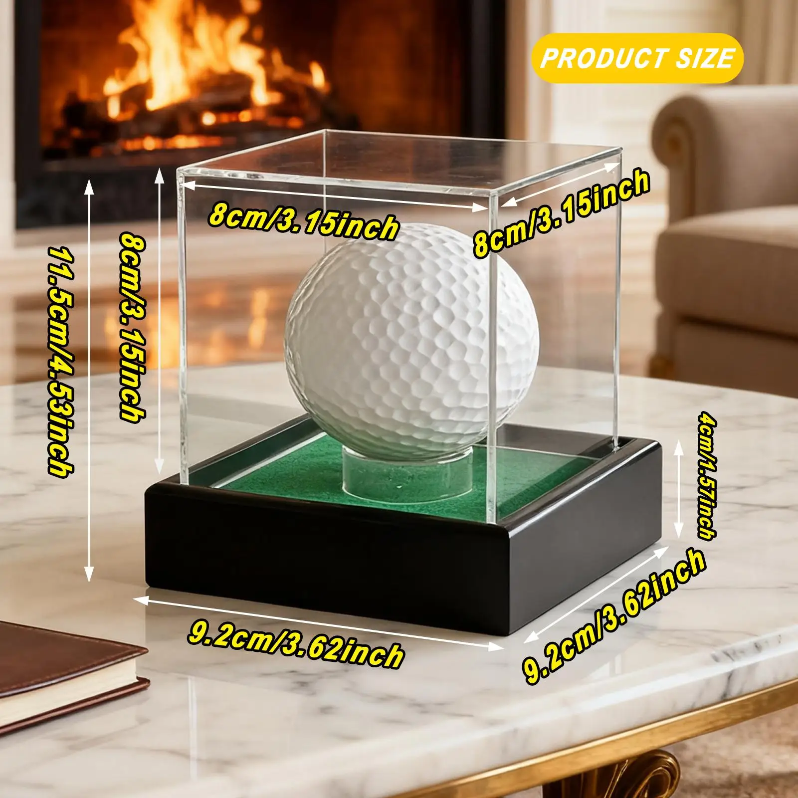 Immagine 7: Vetrina per palline da golf con base porta cubo acrilico multiuso antipolvere