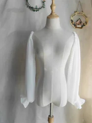 Chiffon Wedding Sleeves Removable Puffy Long Gloves Ruffles Trumpet Sleeves Bride Accessory Women Bridal Accessories