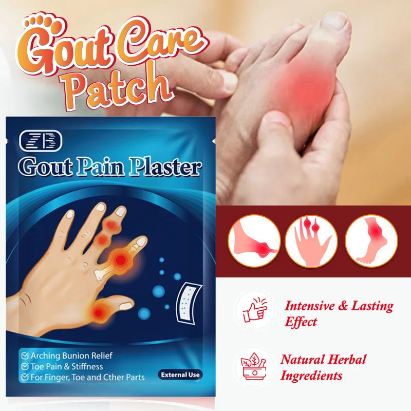 8Pcs/bag Gout patch for treating joint pain, knee pain, long-term gout relief, pain caused by gout care, gout daily care paste