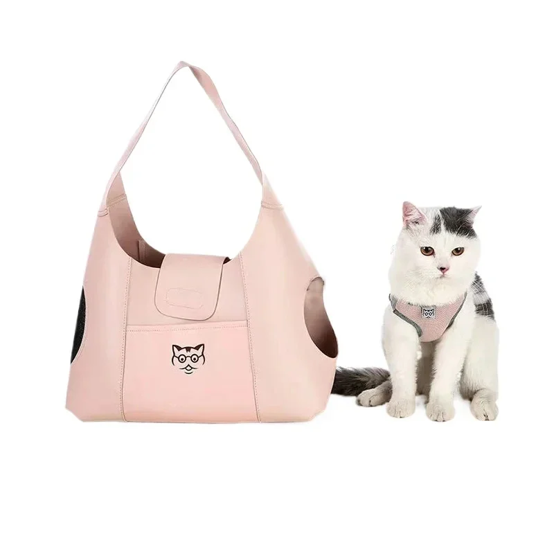 1PC Cat Bag Pet Backpack Cat Traveling Exposed Breathable Handbag Single Shoulder Crossbody Cat Bag New Pet Bag pet supplies