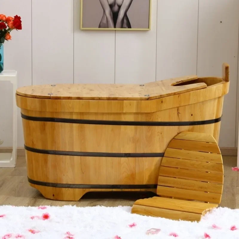 Adult wooden bucket Bath tub Steam whole body household Vintage bath bucket Special for beauty salons