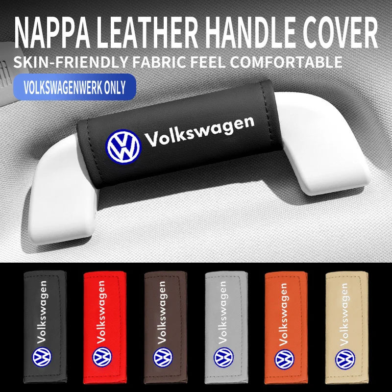 PU Leather Car Roof Handle Protection Pull Gloves Accessories For Volkswagen VW GTI Rline R Polo Golf MK8 Passat Magotan Tiguan