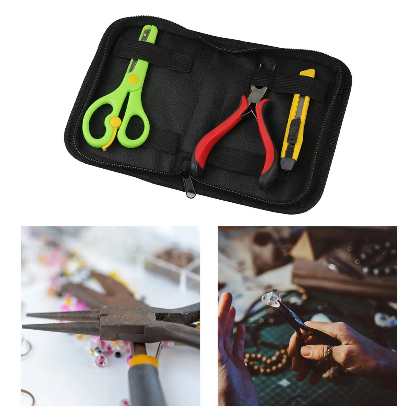 

Tools Organizer Pouch with Zipper Hardware Storage Bags Versatile Tool Carry Bag for Motorcycle Men Handyman Carpenter Gardener