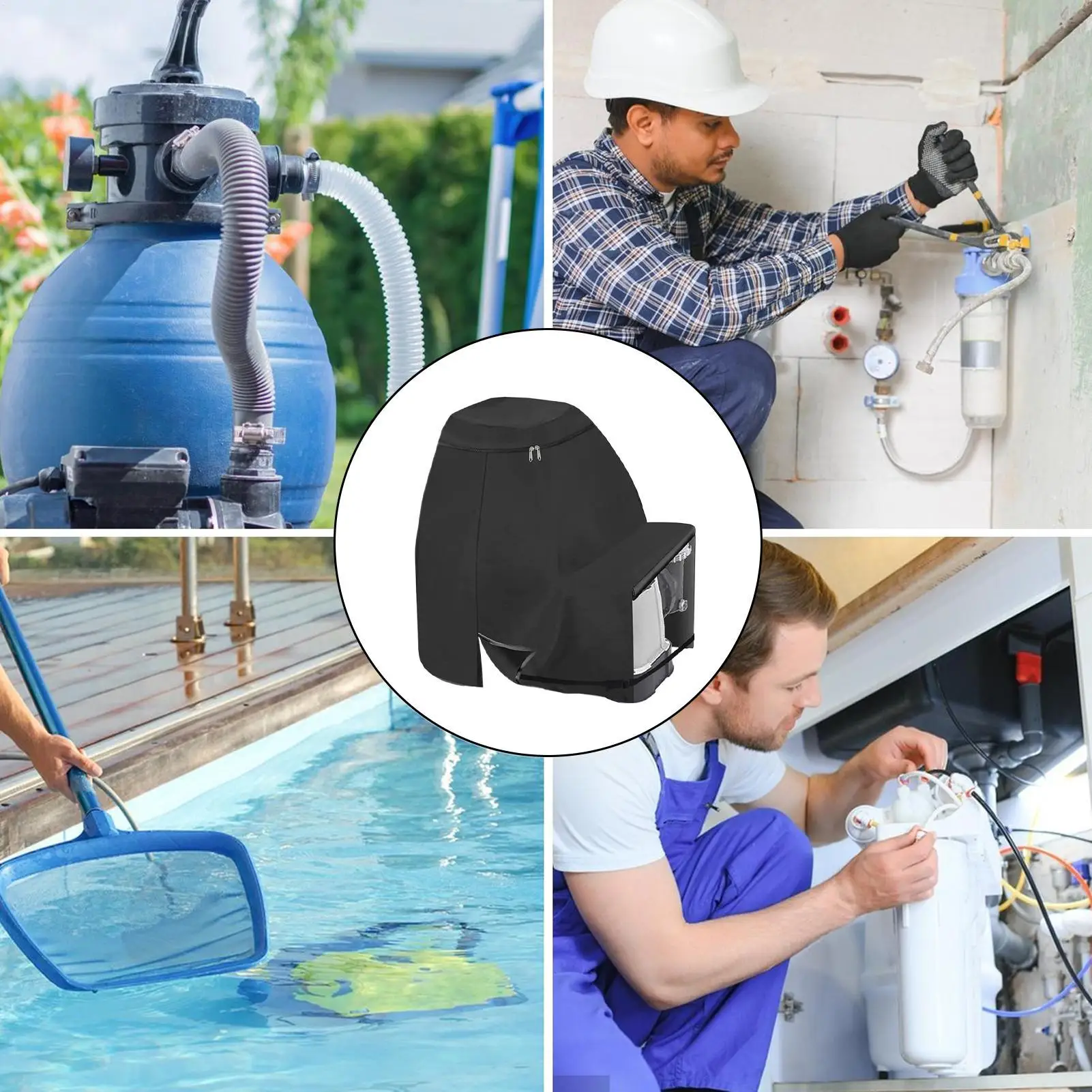 

Sand Filter Pump Cover Pool Filter Cover Waterproof Anti-UV Sand Filter Cover Oxford Fabric Sand Pool Pump Cover