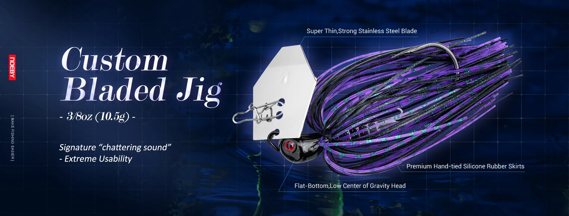 Noeby Spinnerbait 10,5g 14g 21g 28g Doppel Willow Blade Nadel Schwimmen Köder Löffel Wobbler Bass spinner Köder Angeln Köder – Detail 1