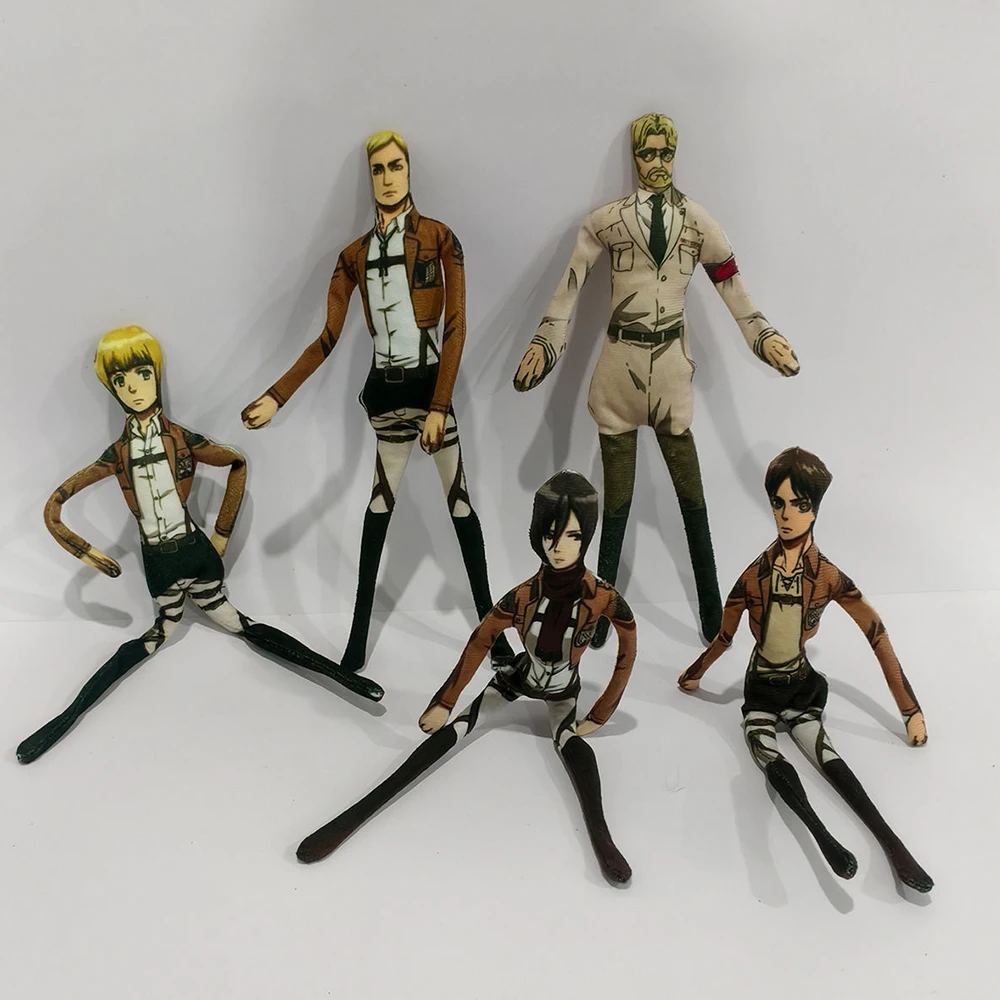 Action Halloween Props COS Anime Attack On Titan Levi Eren Mikasa  Hange Armin Abstract Wire Skeleton Dolls Stuffed Plush Doll