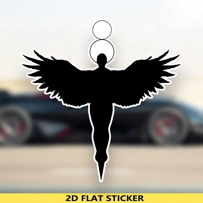 1PC 멋진 천사 실루엣 데칼 - 방수 내구성 신성한 분위기 - 자동차 노트북 휴대폰을 위한 독특한 개인화