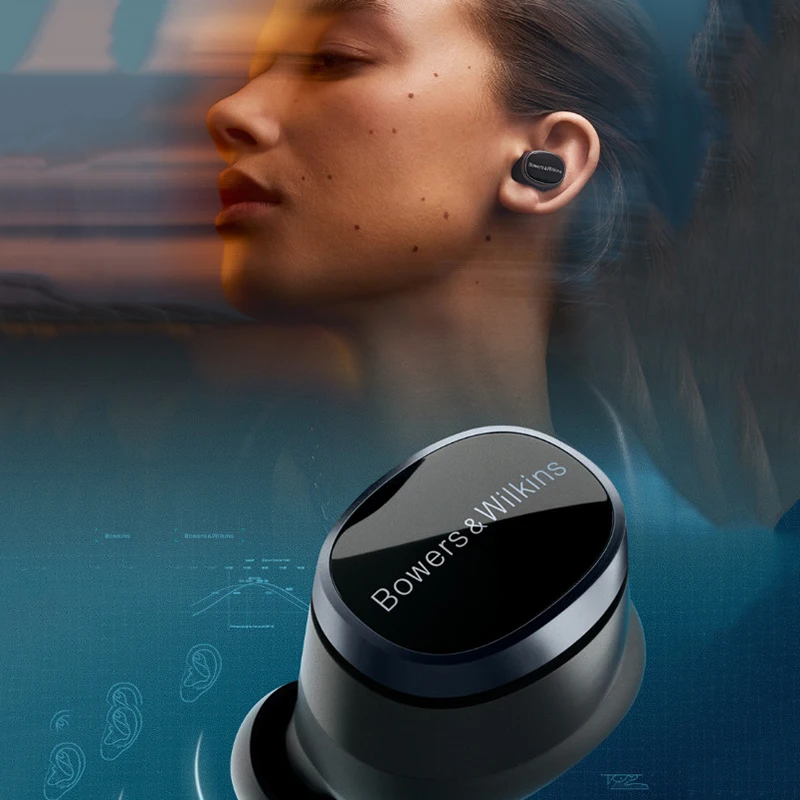 سماعات رأس Bowers&Wilkins B&W Pi8 True Wireless Active Noise Canceling، تصنيف مقاوم للماء IP54، سماعات أذن
