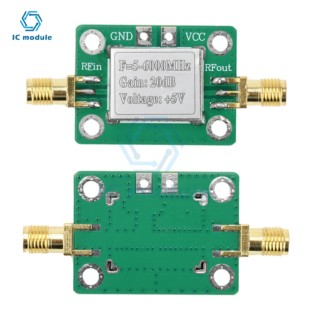 

DC 5V 5MHz-6GHz RF Module Ultra-Wideband Medium Power Amplifier Gain 20dB VFH UHF SHF 5-6000Mhz