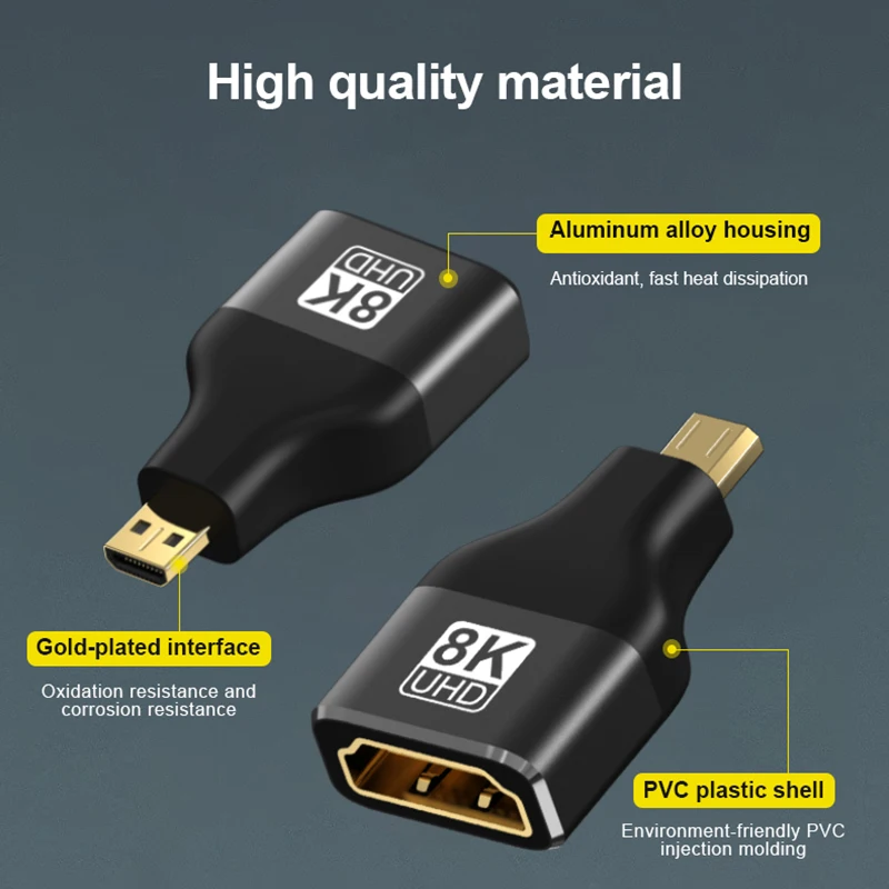 マイクロhdmiオス-HDMI 2.1アダプター,Sony prjector用コンバーター,カメラ,ミニhdmiエクステンション,8k 60hz,4k,120hz