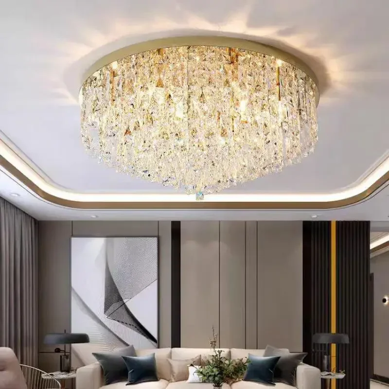 Modern Bedroom Crystals E14 Led Ceiling Lamp Lustre Lamp Steel Led Ceiling Lights Art Deco Led Chandelier Lighting Fixtures Lamp