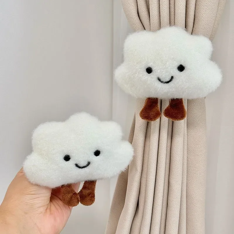 

Новый мультяшный облачный оконный занавес с подвязкой, милый медведь, мягкая пряжка для штор, плюшевая кукла, регулируемая длина, завязка для штор, спинки