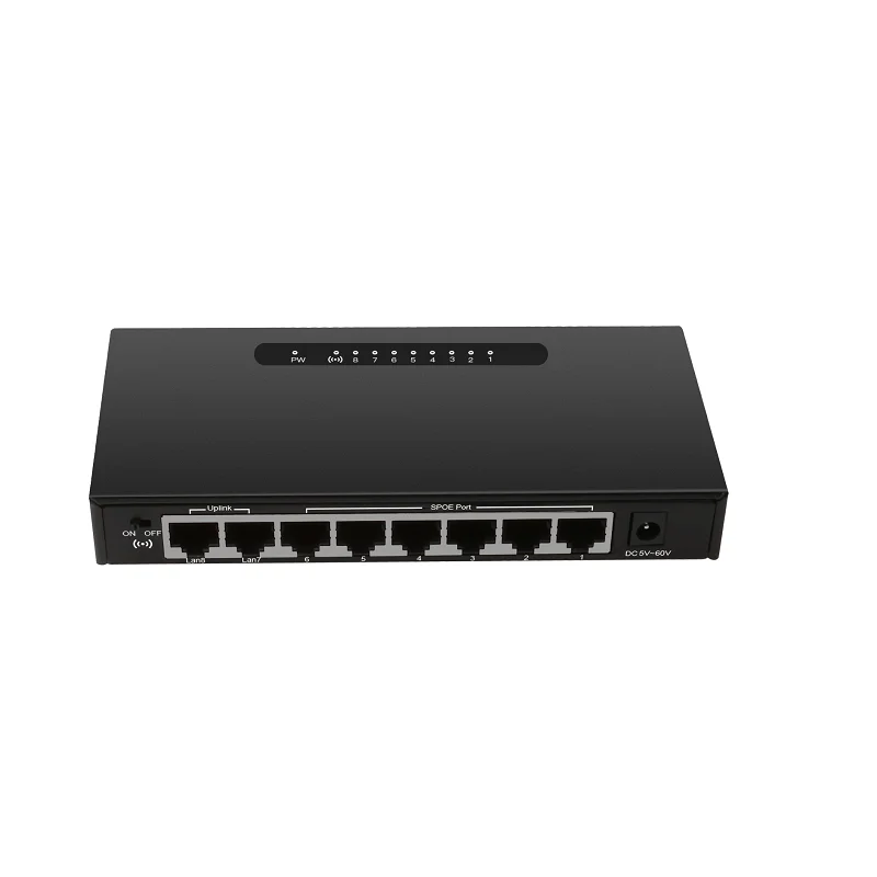 Diewu 8 Ports SPOE Network Switch Metal case POE for CCTV Camera