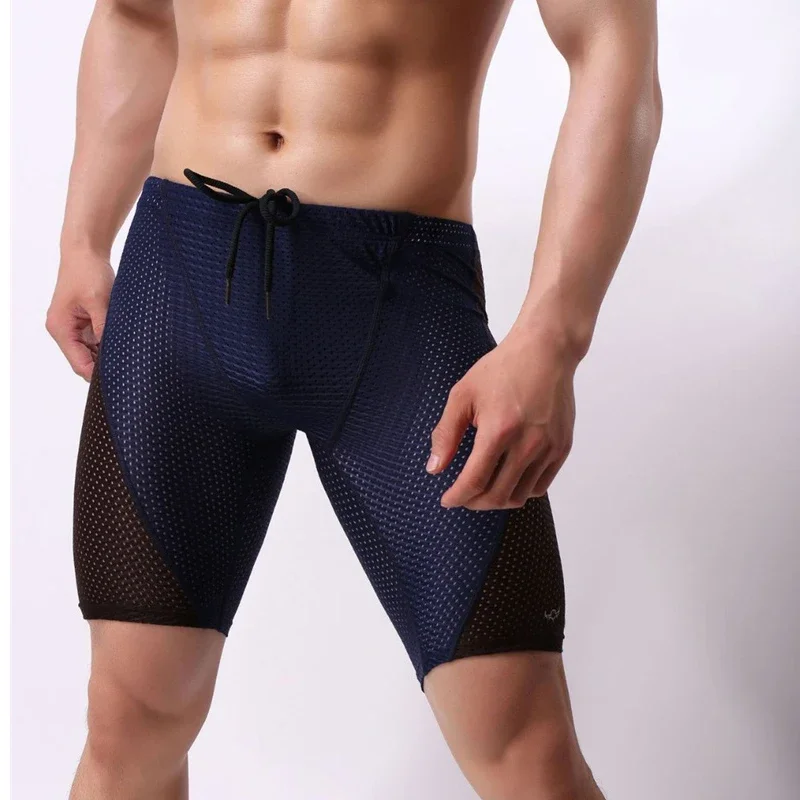 

Men's Boxers Beach Summer Compression Shorts Low Waist Spliced Leggings Joggers Quick-drying Skinny Fitness Shorts Men Trunks