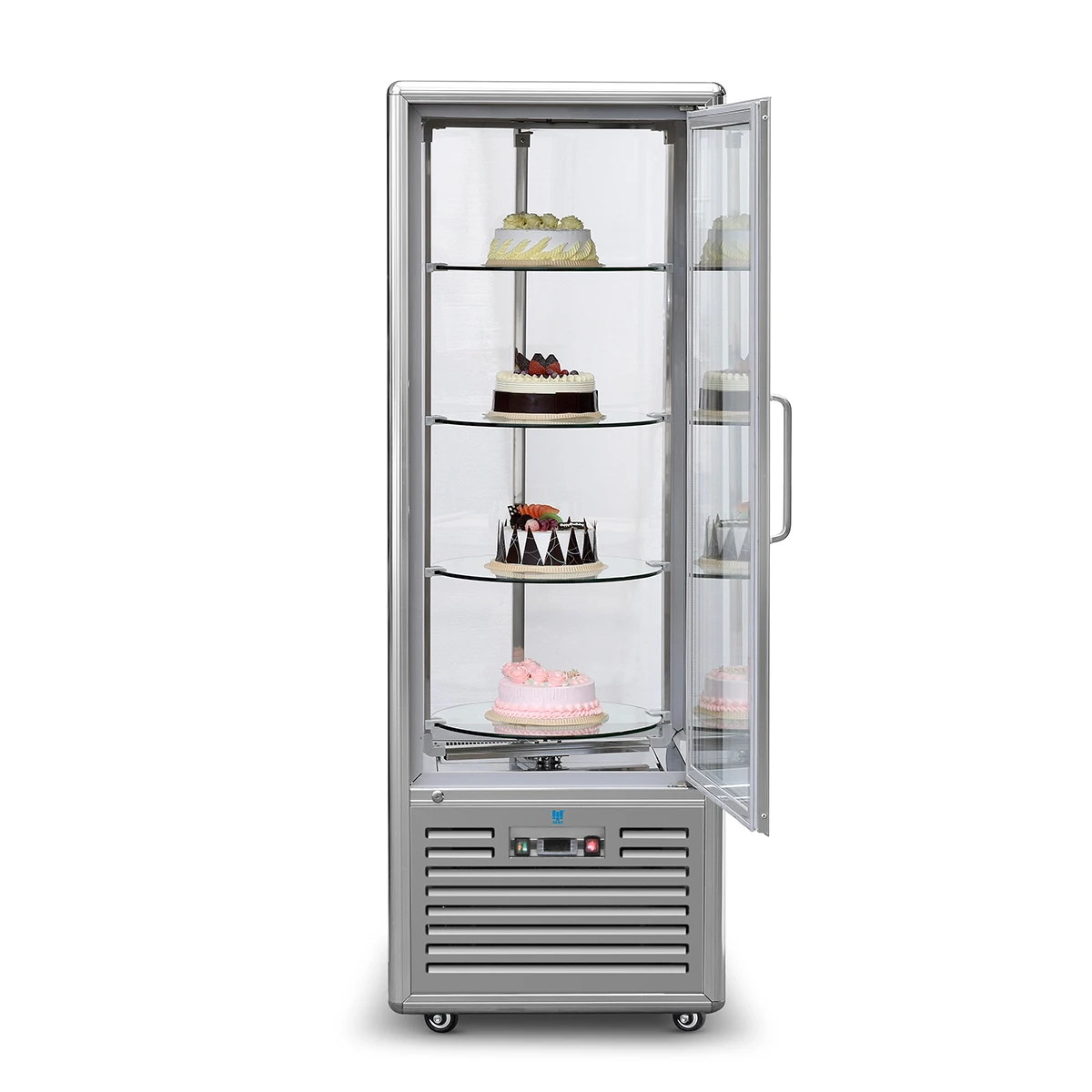 Wholesale Price 418L Rotatable Cake Refrigerated Fresh Display Fridge Cold Food Display Showcase Fridge Cabinet On Sale