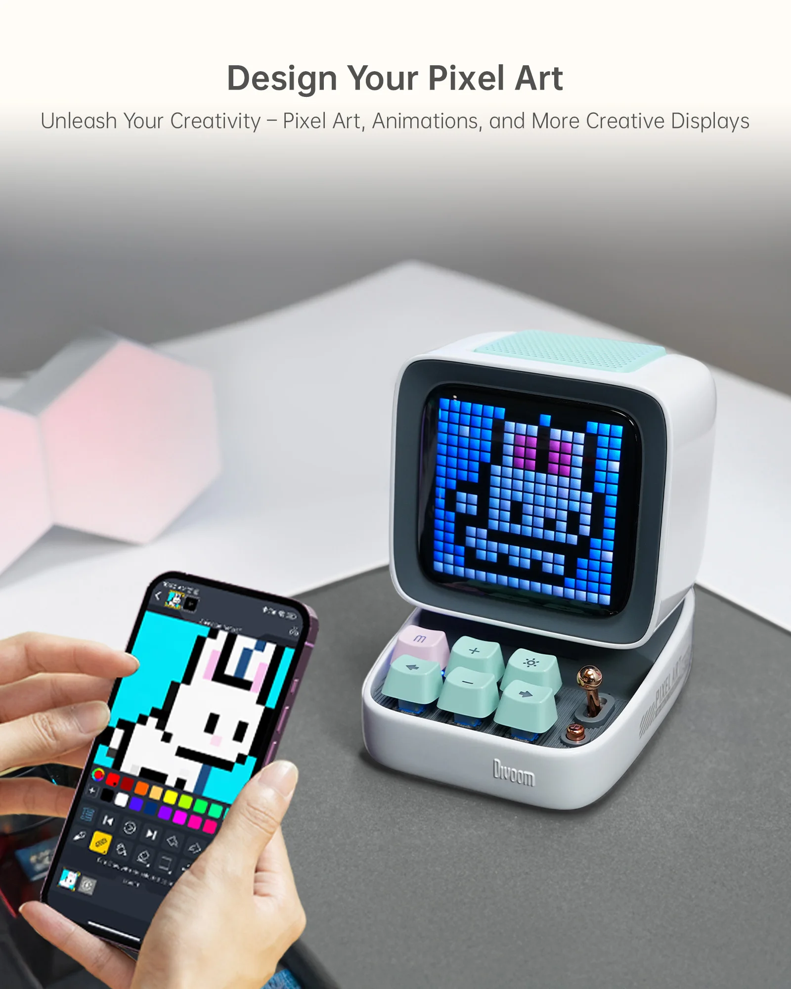 Divoom Ditoo-Pro Altoparlante Mini Retro Pixel Art Bluetooth Sveglia portatile Tabellone LED fai-da-te Regalo carino Vintage ssi 자