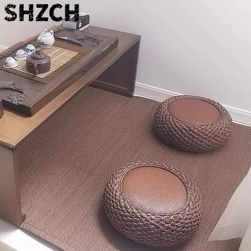 Home Home Thickened Seat Cushion Woven Rattan Tatami Rush Cushion Sitting Worshiping Buddha Meditation Mat Round Yoga Floor Cushion - Aliexpress Deal