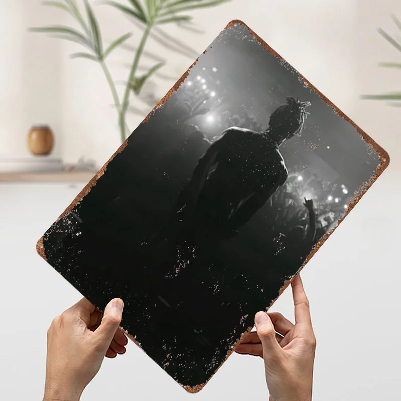 XXXTentacion الحفل المعادن المشارك تين علامات جدار الفن مكتب ديكور مخصص علامة معدنية للديكور المنزل غرفة الألعاب الديكور #3