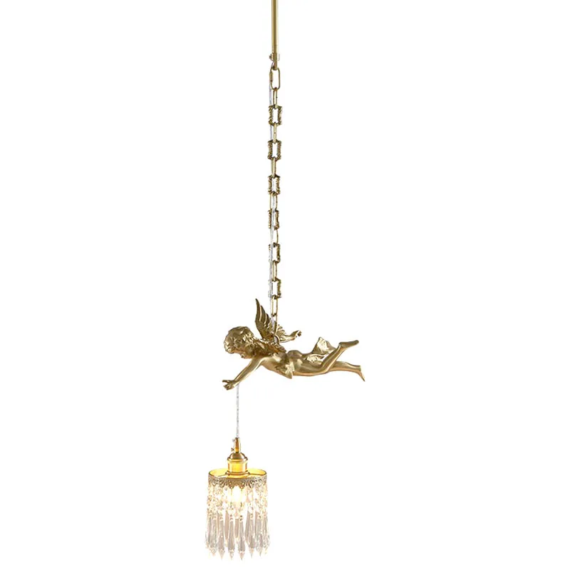 Chandelier Lamp Copper Angel Small Lantern Pendant Lights Home Decor Items Living Room Bedroom French Vintage Palace LED Ceiling