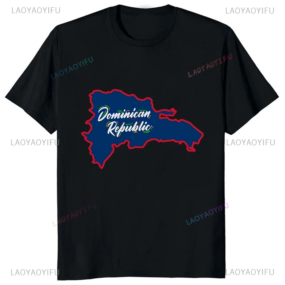 Loose Short Sleeve T-shirt Dominican Republic Flag Creative T-shirt Top Summer Trend Unisex Shirt Graphic Oversized T-shirt