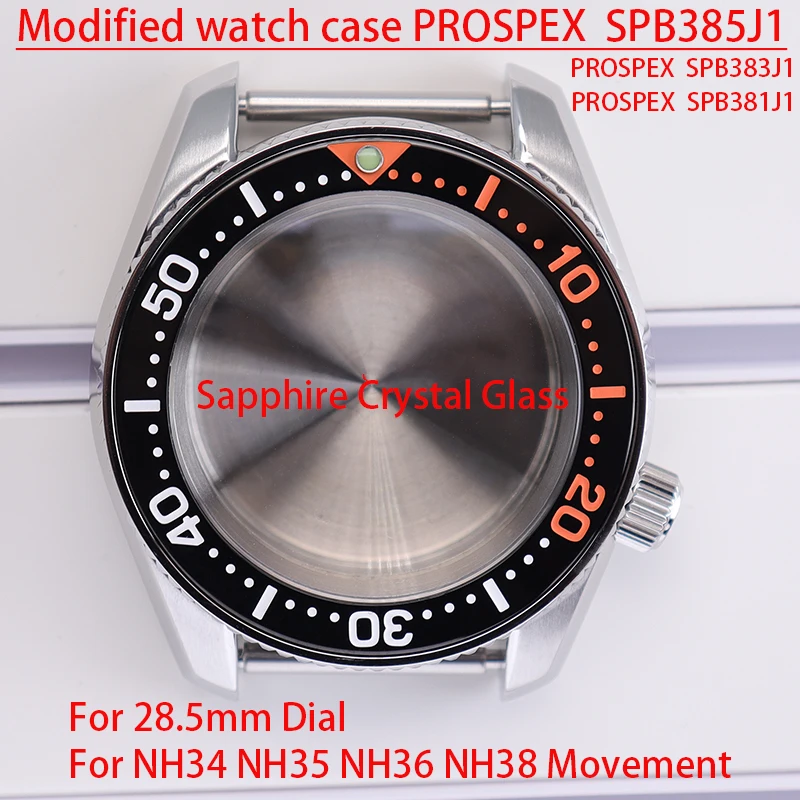 NH35 42mm Edelstahl-Uhrengehäuse Saphirglas Teile für Modifizierte SPB185 NH35 NH36 NH38 4R36 Automatikwerk 28,5mm Zifferblatt – Detail 2
