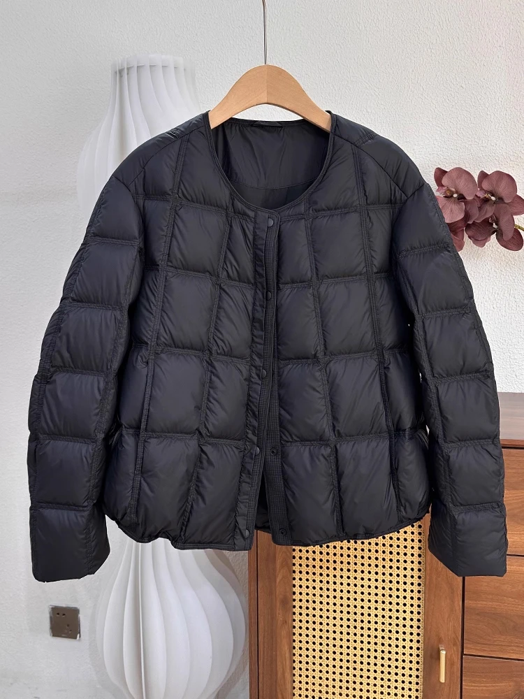 

Women's down Cotton Jaet round Ne Loose Casual Bread Sle Outerwear Winter New Arrival Korean Simple Design Small Size