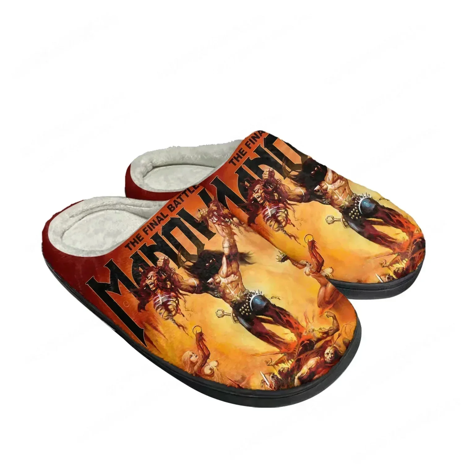 

Домашние хлопковые тапочки Manowar Band для мужчин и женщин, плюшевые, для спальни, повседневные, теплые, термостойкие, комнатные, на заказ, парные