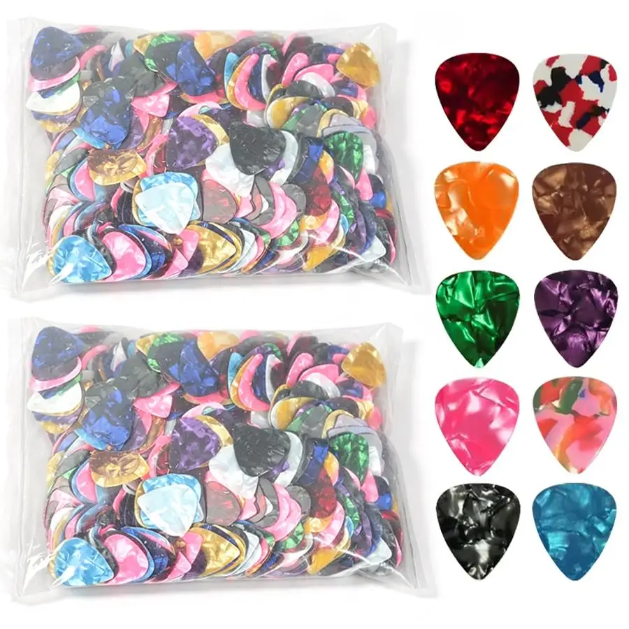 12/40/80pcs Celluloid Guitar Plectrums, Guitar Picks, Comfortable Grip Instrument Parts for Music Lover Playing and Training XJM