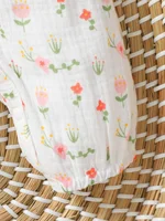 Baby Girl's All Seasons Long Sleeve Print Floral With Bow Daily Jumpsuit For Newborn-6M Clothes +Headband 5