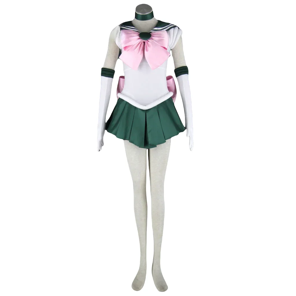 Athemis Anime Sailor Makoto Kino Sailor Jupiter Cosplay Costume Custom Made Dress Gloves Bows Hair Rope Headband For Kids Adult