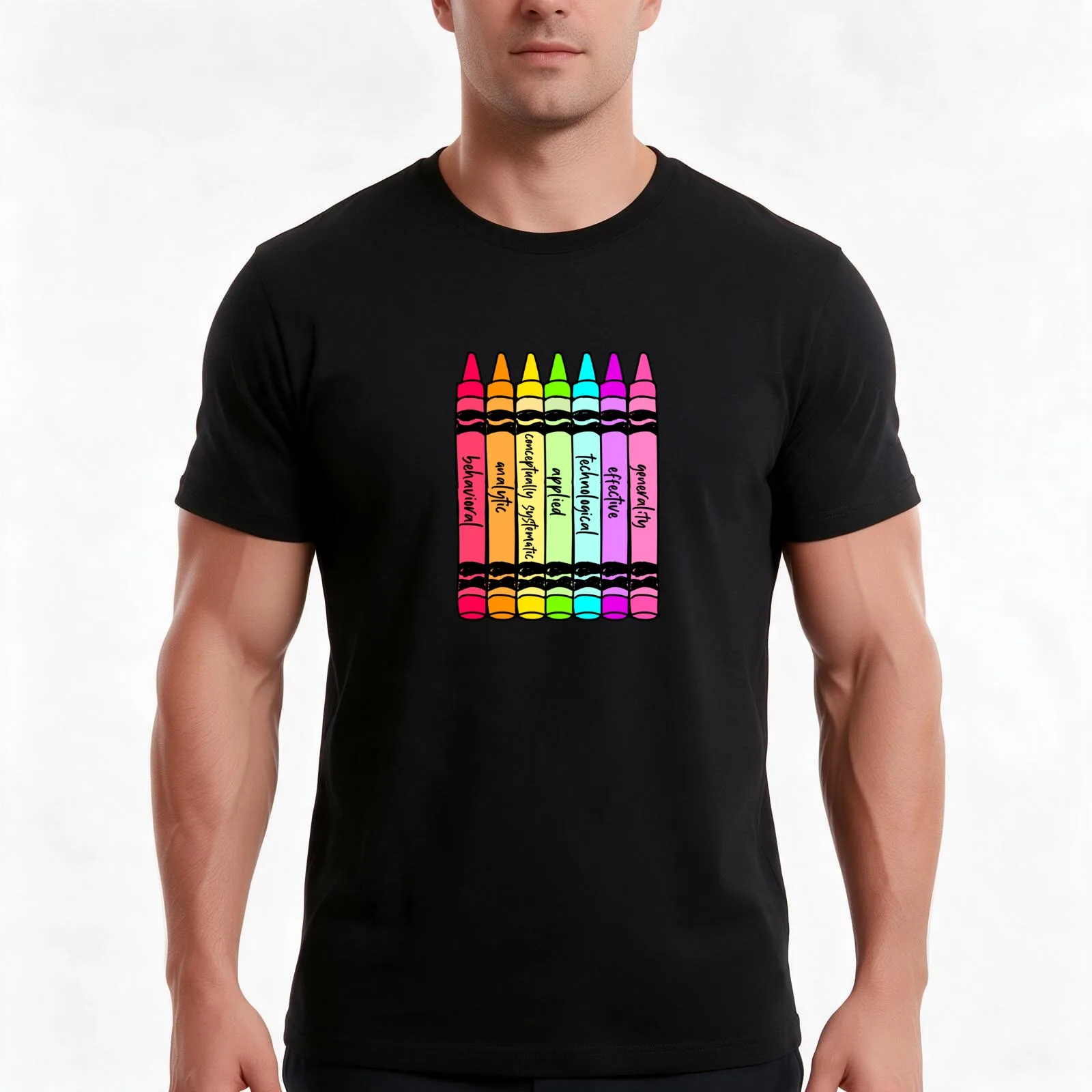 7 dimensions crayons T-Shirt, Summer Casual Cotton Tee, Oversized Streetwear Tops, Vintage Graphic Print, Loose Fit Short Sleeve