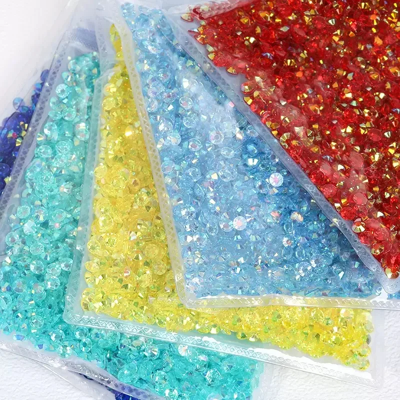 2/3/4/5/6mm Bulk Wholesale transparent Jelly Ab Resin Non Hot Fix Rhinestones Flat Back Plastic Crystals Strass Glitters