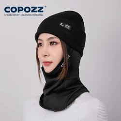 COPOZZ Men Women Winter Ski Mask Hat 2 in 1 Warm Windproof Balaclava Face Mask Thermal Fleece Hat Solid Color Ski Knit Cap