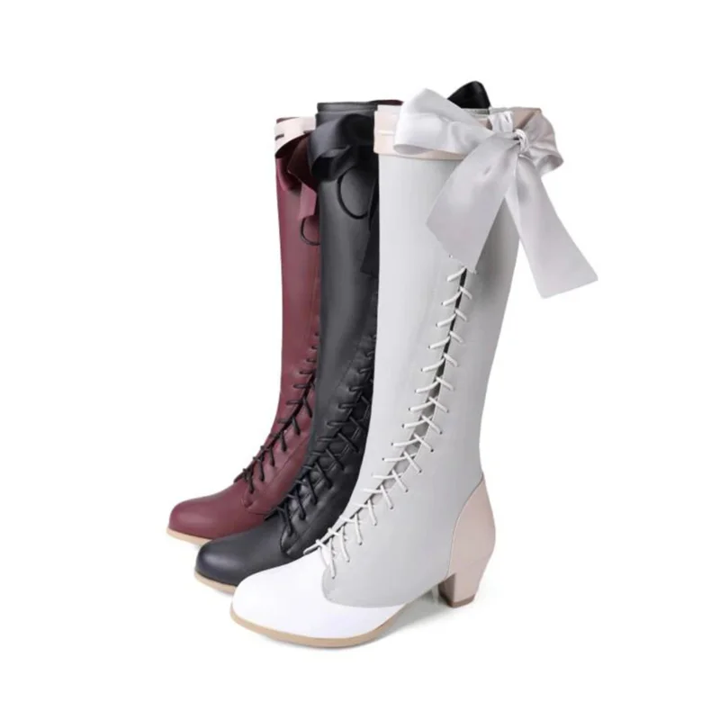 

AIAI 2025Anime Violet Evergarden Cosplay Shoes Custom Leather Girls Women Knee High Boots Halloween Carnival Party Costume