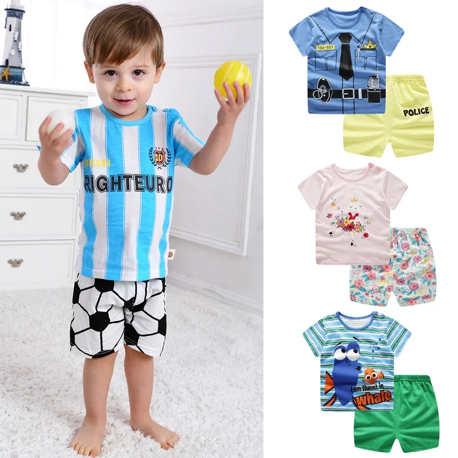 Cotton Baby Boy Sets: T-shirt + Shorts Toddler Clothing DS19